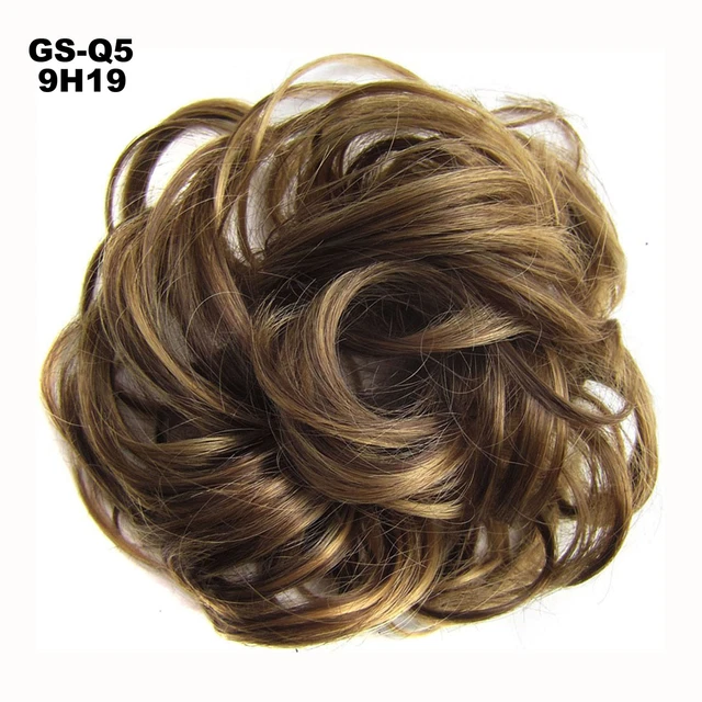 Natural Messy Bun Scrunchie Thick Hair Peice Curly Chignon Updo Hair Extension 5