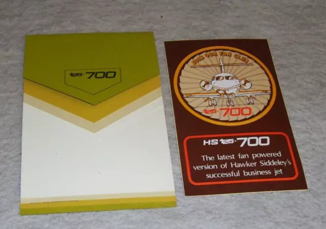 HAWKER SIDDELEY HS125 .700 BUSINESS JET BROCHURE May 1976 + STICKER