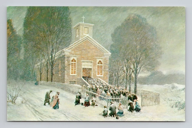 Postcard Easter Morning Painting St Francis de Sales Church Bennington VT A2