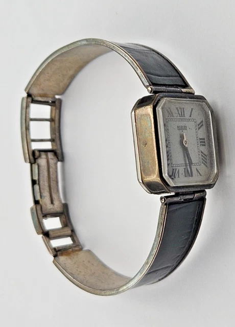 Montre Vintage Militaire MF - Mécanique Manuelle, Boîtier 32mm, Bracelet Inox élastique - Cadran Saumon - À Réviser (années 40)
