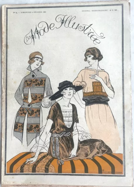 La Mode Illustrée n° 6 du 6 Février 1921 journal de la famille couture broderie