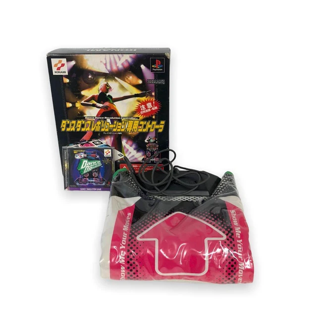 Sony PS1 PS2 Dance Dance Revolution Controller & Cartridge Set Konami From Japan