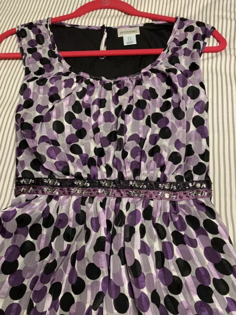 Motherhood Maternity Spring Dresse Size M, Purple And Black Dots, Knee Length