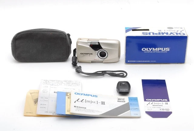 [NEAR MINT+++ W/BOX] Olympus μ Mju II Point & Shoot 35mm f2.8 Film Camera JAPAN