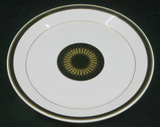 Vintage Sterling China Medallion Line Restaurant Ware Plate, Black & Gold Design
