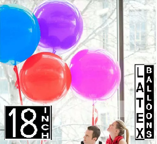 5 Round Latex 18''/45cm Big/Large/Giant Balloons Party-Decor Air/Helium P&P-Free