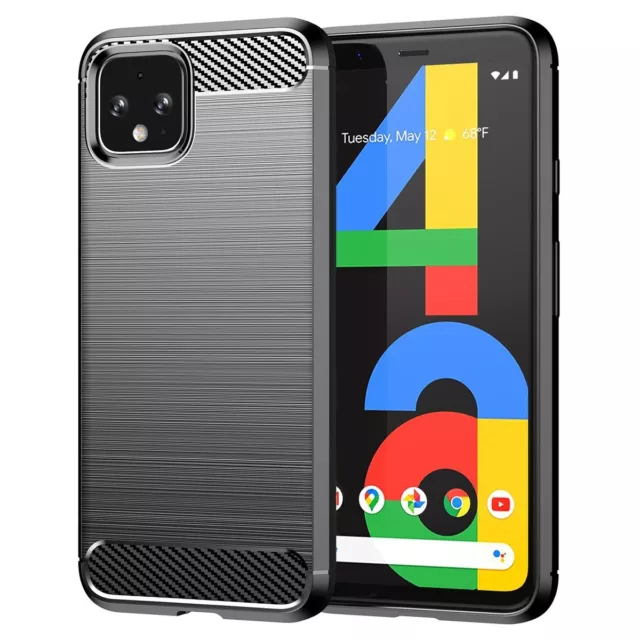 Schutz Handy Hülle für Google Pixel 4a Case Cover Etuis Bumper Carbon Schale Neu