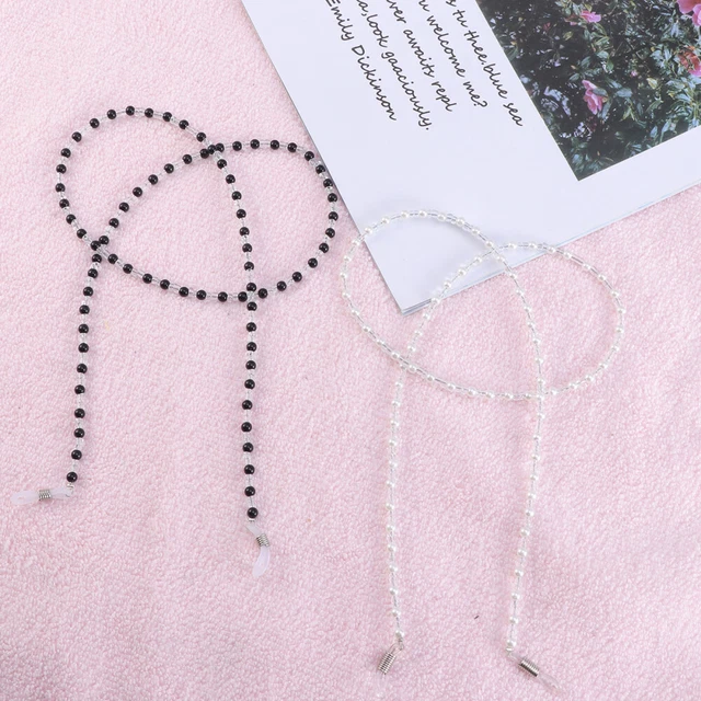 2 Pcs Eyewear Retainer Eye Glasses String Pearl Sunglasses Glasses Frame