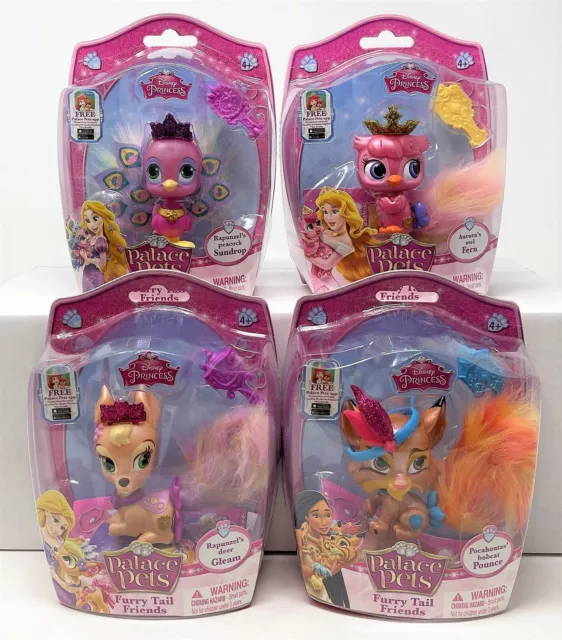 Bambola principessa Disney palazzo animali domestici coda pelosa amici set di 4 offerte giocattolo