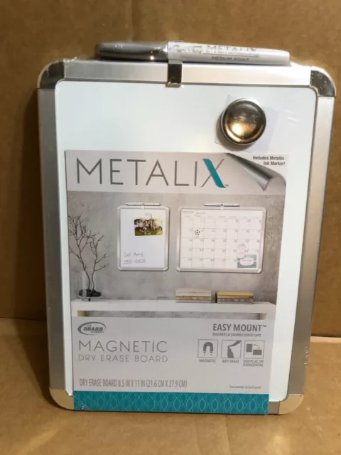 METALIX Magnetic Dry Erase Board 8.5"x11" FGH97