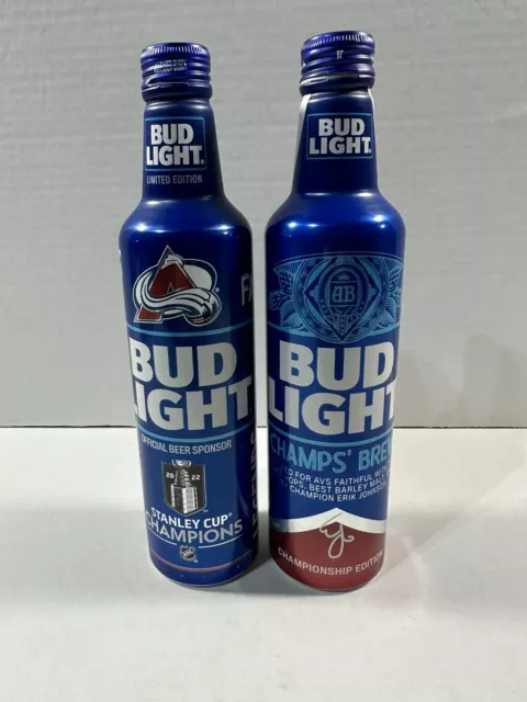 Colorado Avalanche 2022 Stanley Cup Champion Bud Light - Empty Aluminum Bottle 2 Colorado Avalanche 2022 Stanley Cup Champion Bud Light - Empty Aluminum Bottle 2