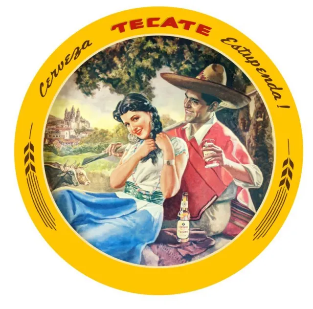 Cervezas Tecate - Estupende! Beer NEW 18" Dia. Round Sign USA STEEL XL - 4 LBS