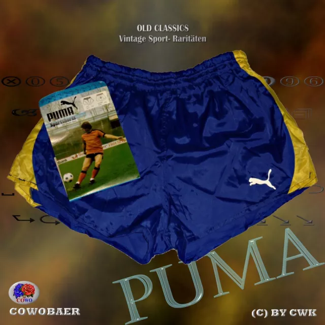 RAR Neu D8 XL Puma VINTAGE Nylon Sporthose - Glanz Sprinter Shorts Sammlerstück