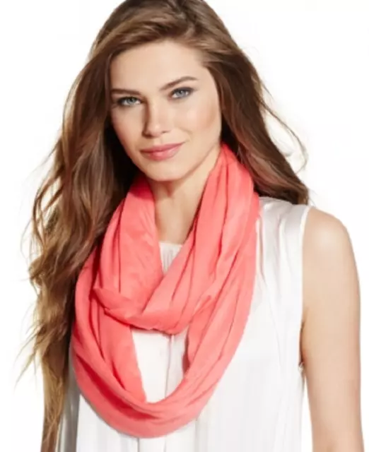 Collection Xiix Solid Jersey Knit Infinity Loop in Pink Shell, Retail $24.00