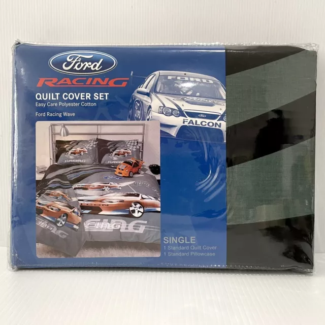 Ford Racing Quilt Cover Set - Single Bed SB - Official Licensed Product - Falcon