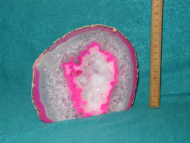 Mineralien Druse,  Achat Geode, Kristall , Brasilien 16,5 x 14 x 5 cm, pink