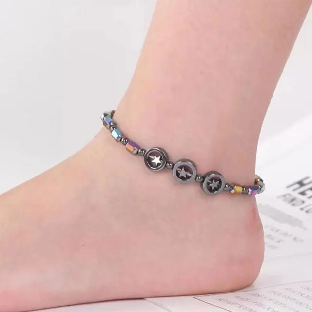 Hematite Stone Weight Loss Anklet Bracelet Healthy Anklet Slimming Y5F1