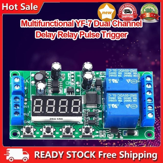 Dual Channel Delay Relay Module Board Pulse Trigger Cycle Timer 0.01s-999m