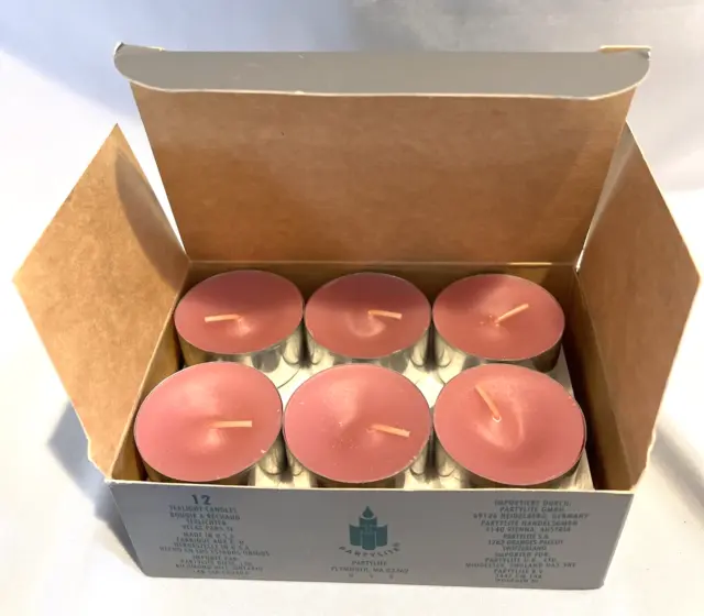 PartyLite Spiced Plum Scented Mauve Color Tealights V0237 Box of 12