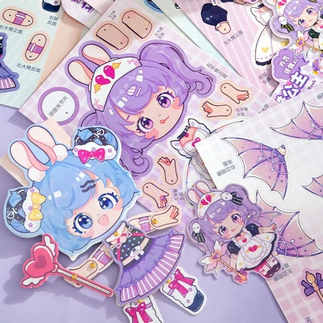 Handmade DIY Paper Puppet Toy Movable Joint Paper Doll  Children