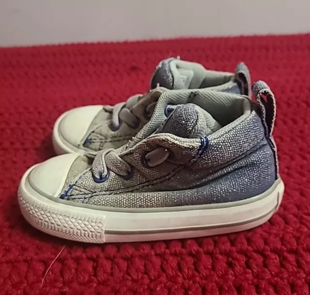 Converse Unisex Baby First Star High Top Sneaker Blue Gray Denim Size 5 3