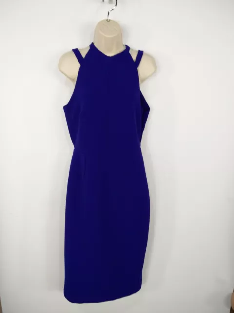 Womens Bnwt River Island Size Uk 14 Royal Blue Sleeveless Stretchy Midi Dress