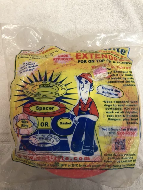 Kit extensor de brida de inodoro Set-Rite SREX2004Y NUEVO DE LOTE ANTIGUO hecho en EE. UU.