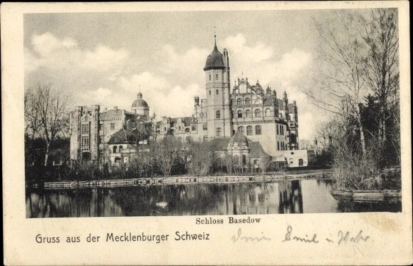Ak Basedow in Mecklenburg, Schloss - 3534954
