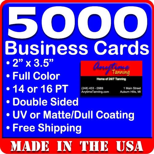 5000 FULL COLOR Double Sided Custom Business Cards Real Printing Free
