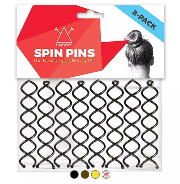 Spiral Bobby Pins 8 Pack Spin Pins, Easy & Fast Bun Maker Twist Hair P...