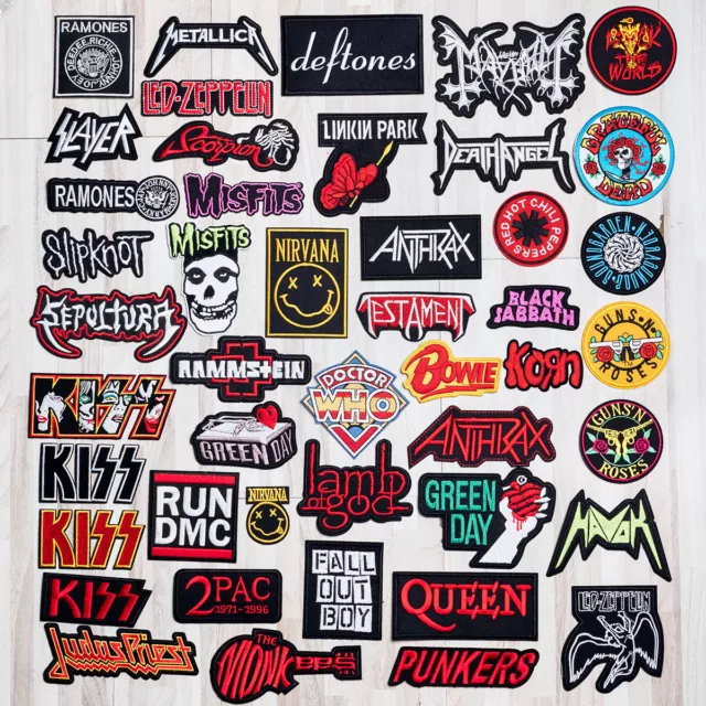 Metal Rock Band Music Iron On Sew On Embroidered Patch Badge Applique Biker Cap
