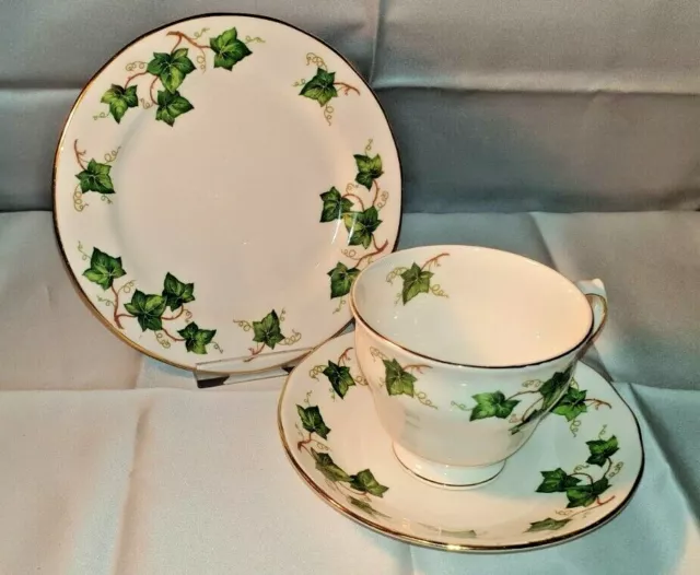 Vintage Colclough "Ivy Leaf" Trio - Tea Cup, Saucer & Plate - disc for multiples