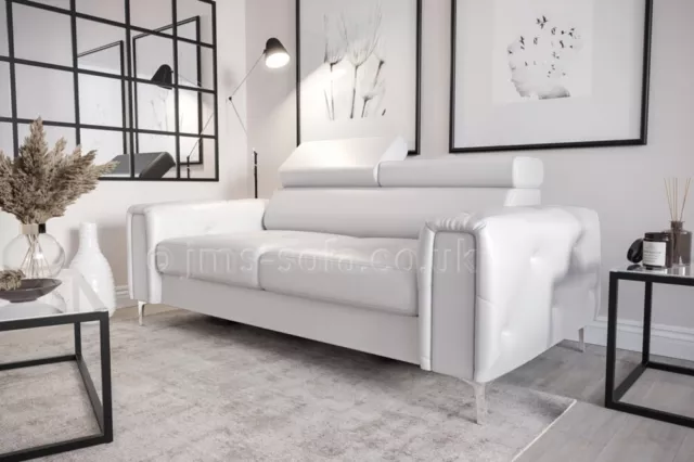 OLAF 2 - 186cm - Sofa  - Black or White Faux Leather __ Model 2023__( JMS SOFA ) 2