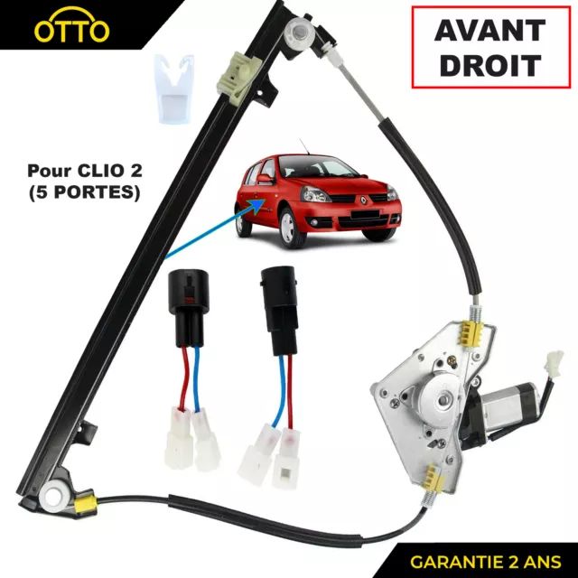 Leve Vitre Moteur Electrique Avant Droit côté Passager pour CLIO 2 (5 PORTES)