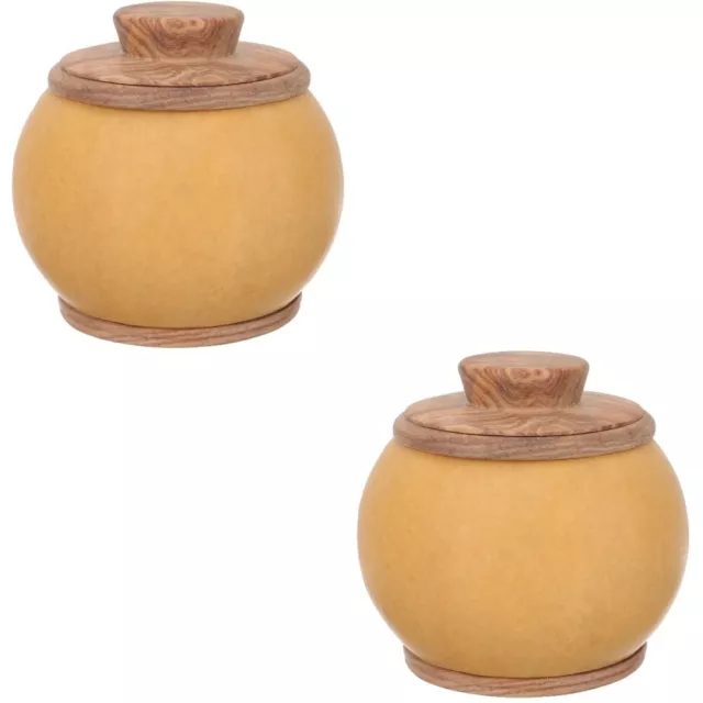 2 Count Gourd Tea Natural Canister Cereal Container Storage Jar