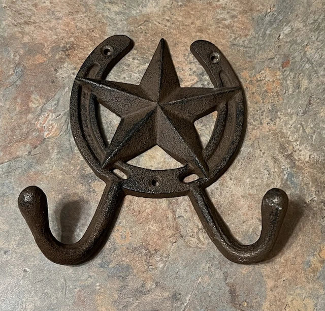 Cast Iron Horseshoe Key Hook Star Kitchen Bathroom Towel Holder Wall Coat Hanger