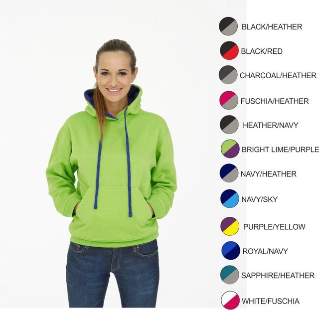 Contrast Workwear Hooded Top. FREE PERSONALISED EMBROIDERED LOGO OF YOUR CHOICE!