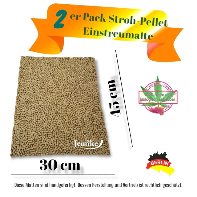 2er Pack Nager Pellet -Matte 45cmx30cmx13mm Käfig Zubehör, Einstreu, Hanfmatten