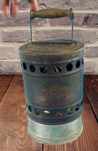 Antik Wärmer Akku Katalysator Aus Blech “ catalysor Volix “ 1920.Auto Truck