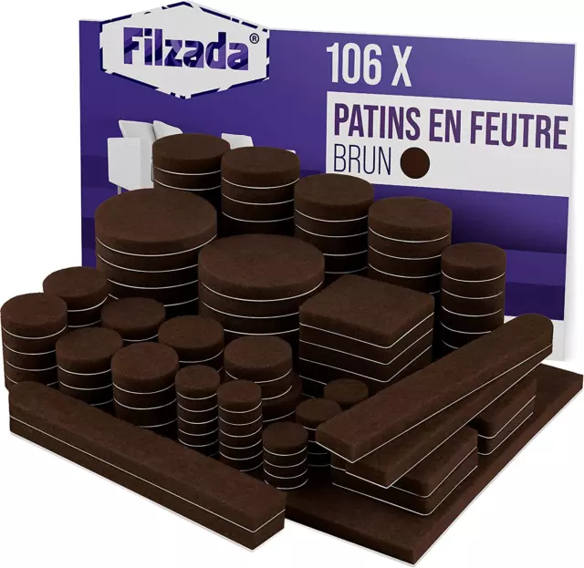 Filzada® 40x Patins en feutre à clouer - Ø 24 mm (Blanc) - Patins