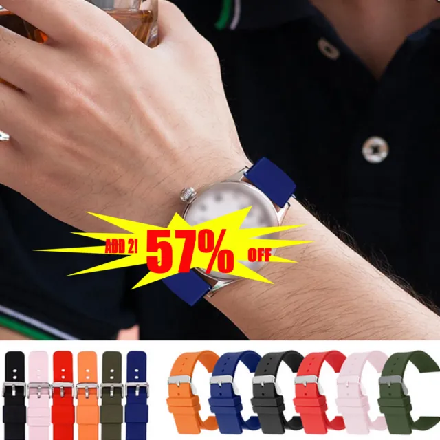 UK Quick ReleaseSilicone Watch Strap Waterproof  Smart Watch Band Wrist Bracelet