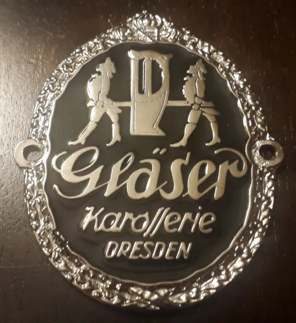 Plakette Karosserie Gläser Vorkriegs Emblem für BMW / Opel 6 / Horch / Ford