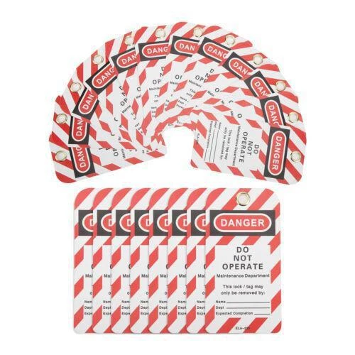 Set 30 etichette di blocco per serrature metalliche - Kit segnali di avvertimento di sicurezza