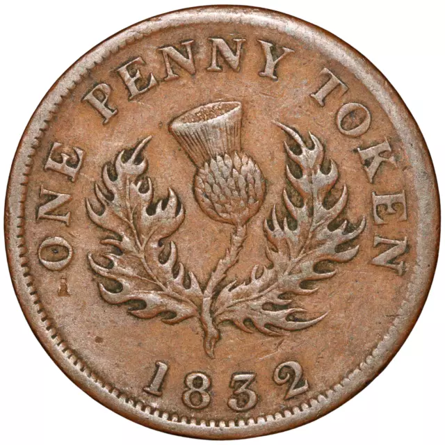 1832 Canada Nova Scotia George IV  1 Penny Token