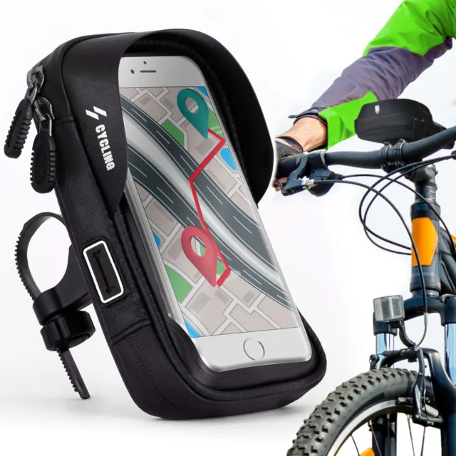 Wasserdichte Fahrrad Halterung für Samsung iPhone uvm 360° Lenker Fahrrad Tasche