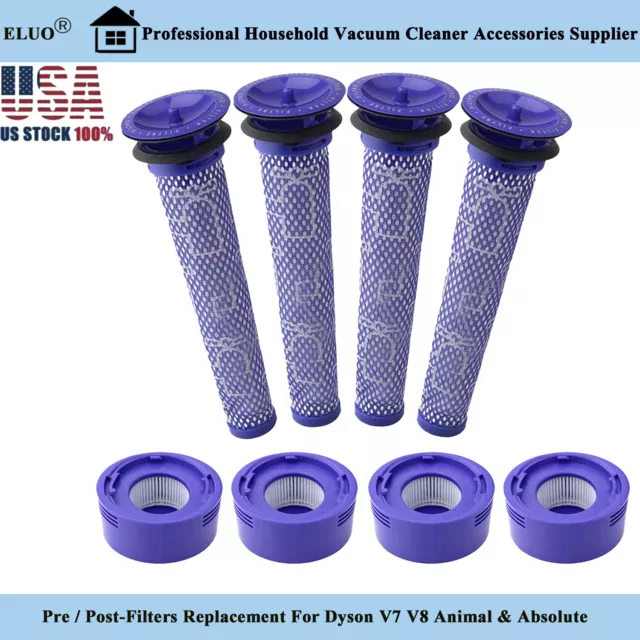 Pre Post Filters Replacement for Dyson V7 V8 Animal and Absolute Cordless Vacuum