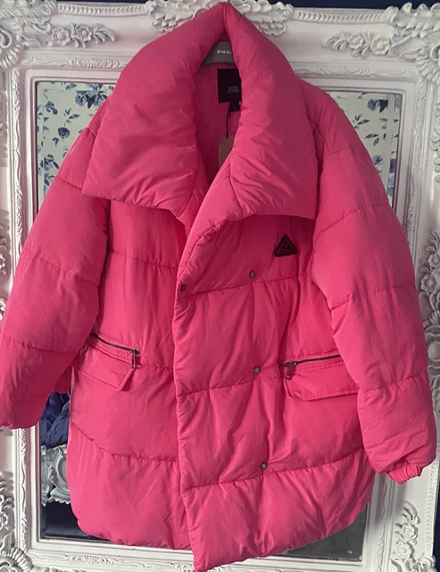 River island cheap pink puffer jacket