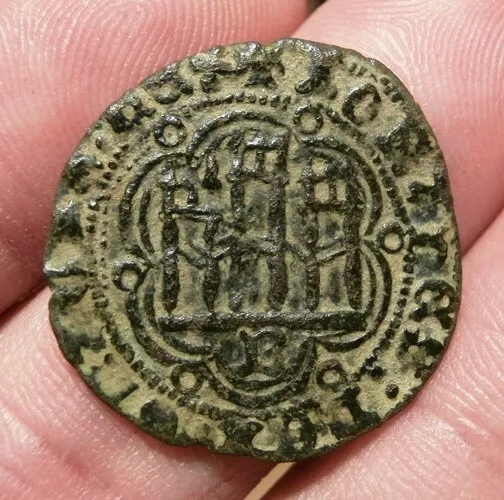 1406-1454 Spanish Medieval Coin Blanca JUAN II Billon Kingdom Castle & Lion