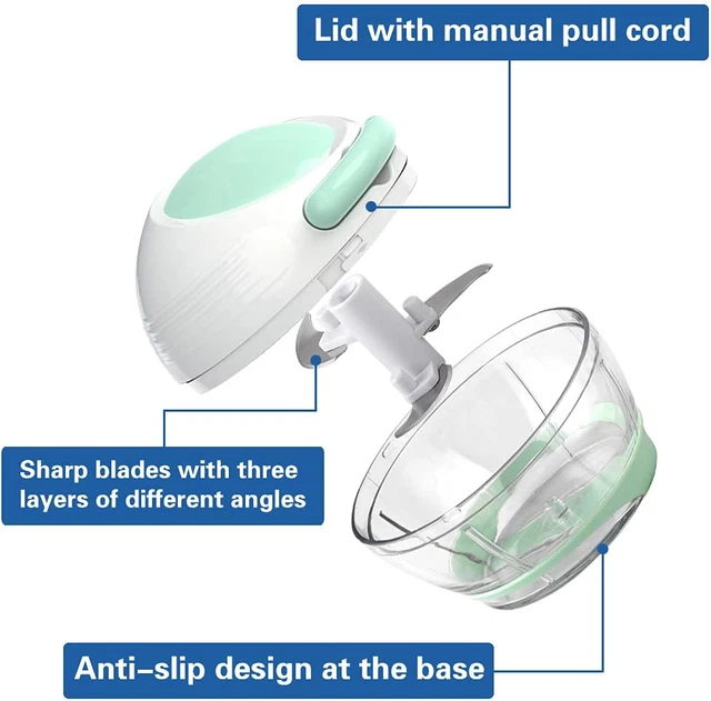 ERATO MINI GARLIC Chopper, Onion Chopper, Manual Vegetable Chopper