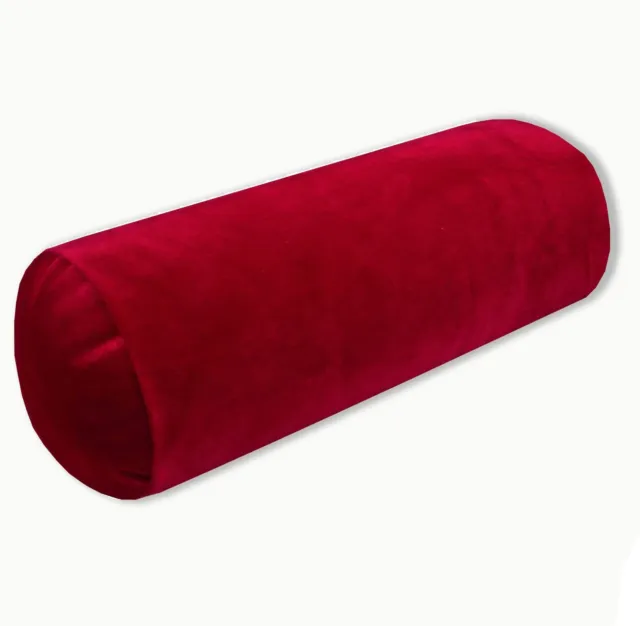 Mf12g Deep Red Soft Microfiber Velvet Bolster CASE Yoga Neck Roll COVER Size